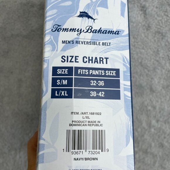 NEW Tommy Bahama Men's L/XL 38-42  Reversible Belt Navy Brown Comfort Stretch - Picture 4 of 5